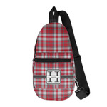 Red & Gray Plaid Sling Bag (Personalized)