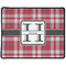Red & Gray Plaid Large Gaming Mouse Pad - 12.5" x 10" (Personalized)