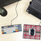 Red & Gray Plaid Small Gaming Mats - LIFESTYLE