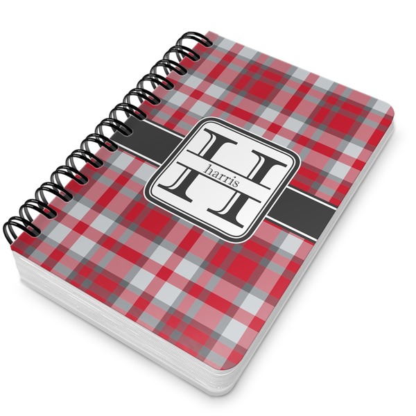 Red & Gray Plaid Spiral Journal 5 x 7 - Main