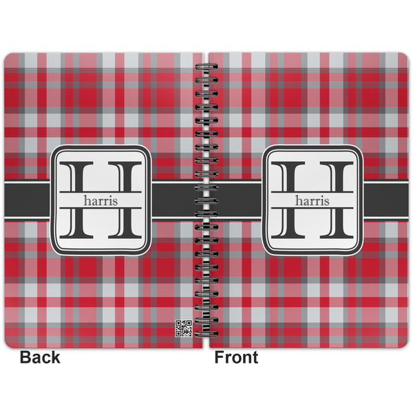 Red & Gray Plaid Spiral Journal 7 x 10 - Apvl