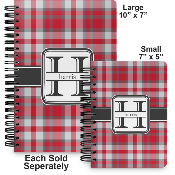 Red & Gray Plaid Spiral Journal - Comparison