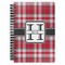 Red & Gray Plaid Spiral Journal Large - Front View