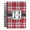 Red & Gray Plaid Spiral Notebook - 5x7 w/ Name and Initial