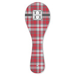 Red & Gray Plaid Ceramic Spoon Rest (Personalized)