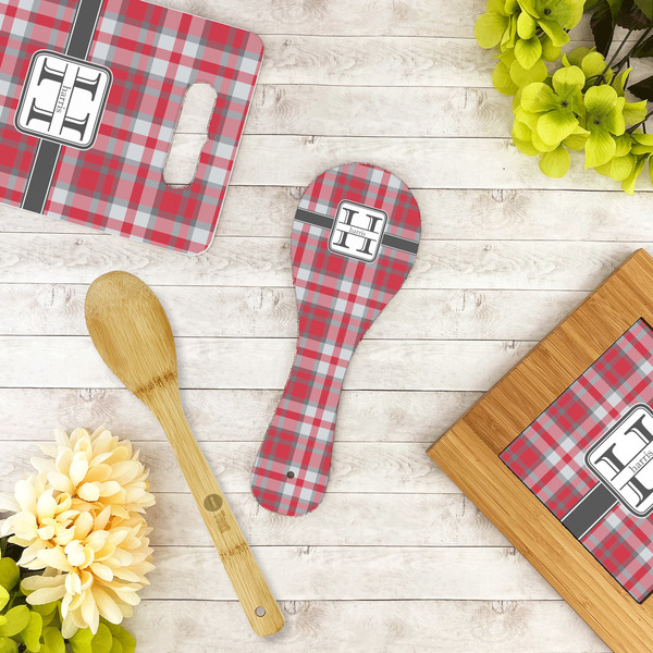 Red & Gray Plaid Spoon Rest Trivet - LIFESTYLE