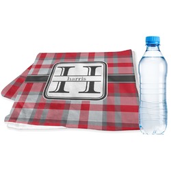 Red & Gray Plaid Sports & Fitness Towel (Personalized)