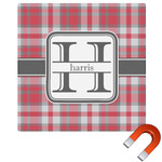 Red & Gray Plaid Square Car Magnet - 10" (Personalized)