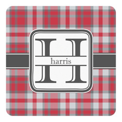 Red & Gray Plaid Square Decal (Personalized)
