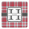 Red & Gray Plaid Square Decal - Large (Personalized)