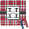 Red & Gray Plaid Square Fridge Magnet (Personalized)