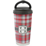 Red & Gray Plaid Stainless Steel Coffee Tumbler (Personalized)