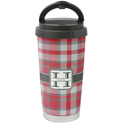 Red & Gray Plaid Stainless Steel Coffee Tumbler (Personalized)