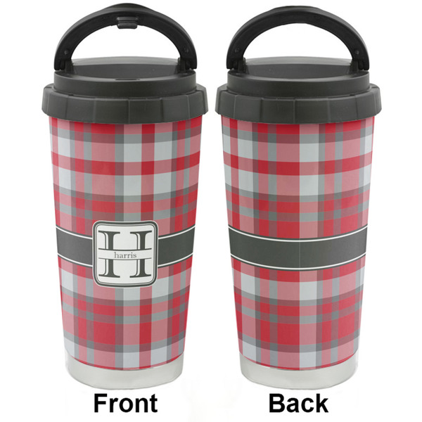 Red & Gray Plaid Stainless Steel Travel Cup - Apvl