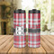 Red & Gray Plaid Stainless Steel Tumbler - Lifestyle