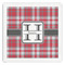 Red & Gray Plaid Paper Dinner Napkin - Front View