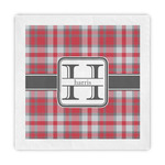 Red & Gray Plaid Standard Decorative Napkins (Personalized)