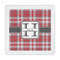 Red & Gray Plaid Decorative Paper Napkins (Personalized)