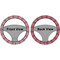Red & Gray Plaid Steering Wheel Cover- Front and Back