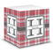 Red & Gray Plaid Note Cube