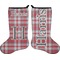 Red & Gray Plaid Holiday Stocking - Double-Sided - Neoprene (Personalized)