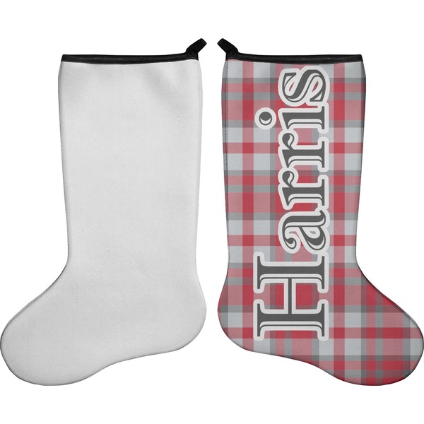 Red & Gray Plaid Stocking - Single-Sided - Approval