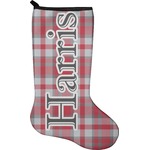 Red & Gray Plaid Holiday Stocking - Neoprene (Personalized)