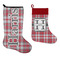 Red & Gray Plaid Stockings - Side by Side compare