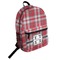 Red & Gray Plaid Student Backpack Front