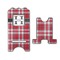 Red & Gray Plaid Stylized Phone Stand - Front & Back - Large