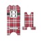 Red & Gray Plaid Stylized Phone Stand - Front & Back - Small