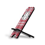 Red & Gray Plaid Stylized Cell Phone Stand - Large (Personalized)