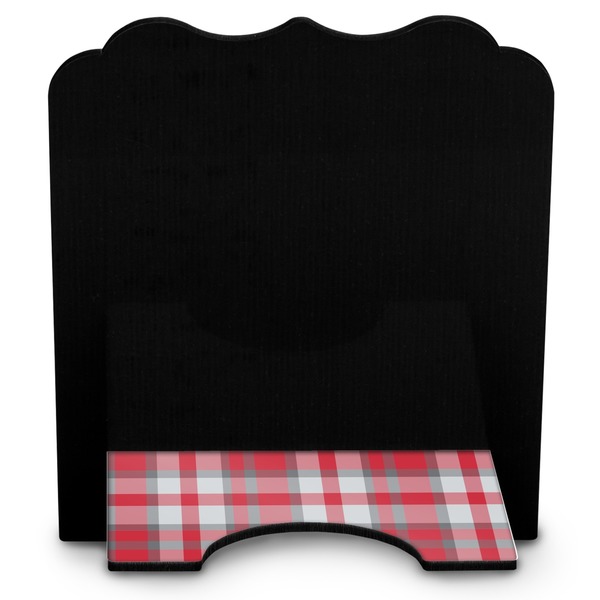 Red & Gray Plaid Stylized Tablet Stand - Back