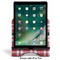 Red & Gray Plaid Stylized Tablet Stand - Front with ipad