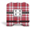 Red & Gray Plaid Stylized Tablet Stand - Front without iPad