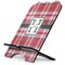 Red & Gray Plaid Stylized Tablet Stand (Personalized)