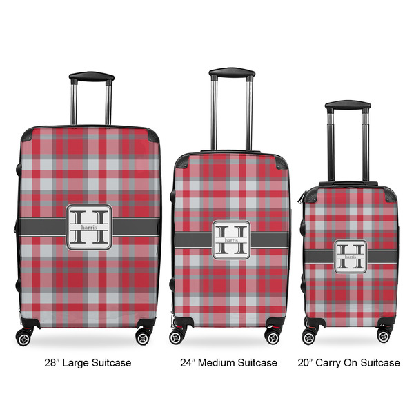 Red & Gray Plaid Suitcase Set 1 - APPROVAL