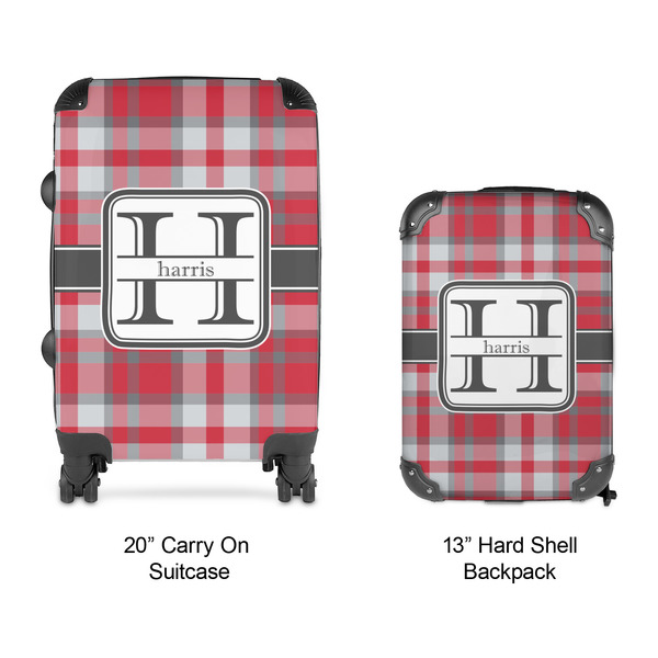 Red & Gray Plaid Suitcase Set 4 - APPROVAL