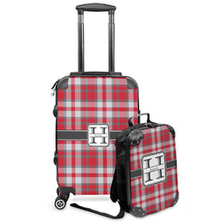 Red & Gray Plaid Kids 2-Piece Luggage Set - Suitcase & Backpack (Personalized)