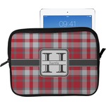 Red & Gray Plaid Tablet Case / Sleeve - Large (Personalized)