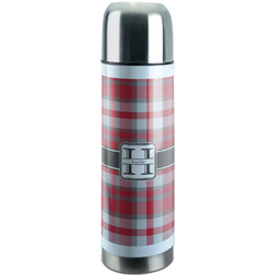 Red & Gray Plaid Stainless Steel Thermos (Personalized)