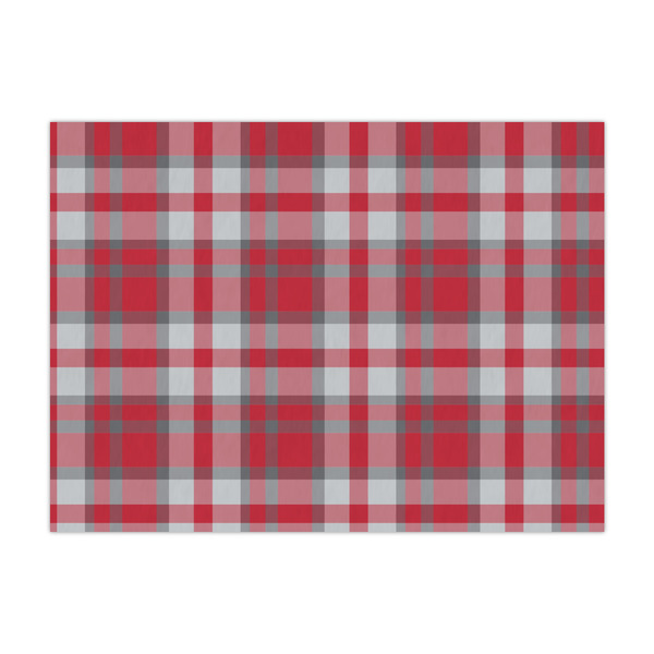 Custom Red & Gray Plaid Large Tissue Papers Sheets - Heavyweight