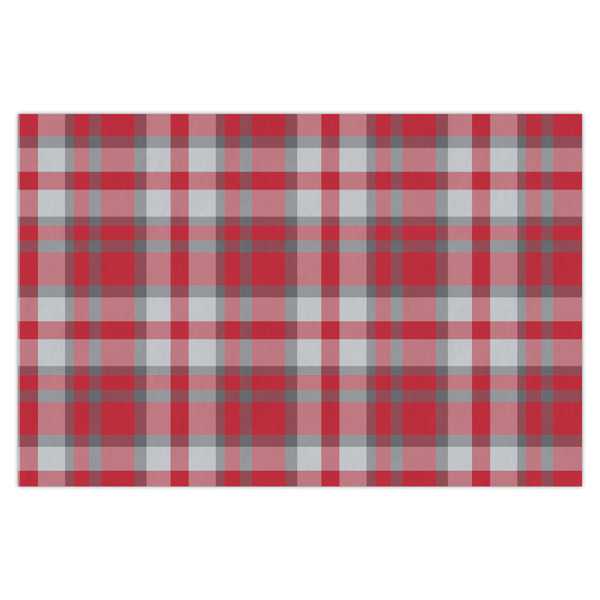 Custom Red & Gray Plaid Tissue Paper Sheets - X-Large - Heavyweight