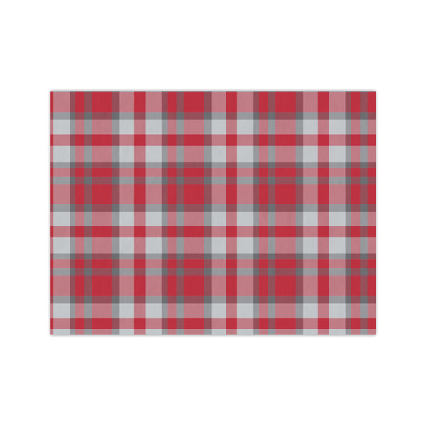 Custom Red & Gray Plaid Tissue Paper Sheets - Medium - Lightweight