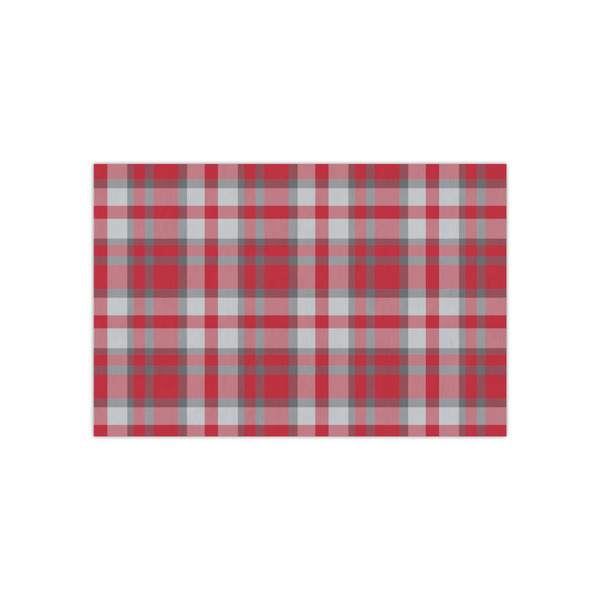 Custom Red & Gray Plaid Tissue Paper Sheets - Small - Lightweight