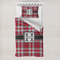 Red & Gray Plaid Toddler Bedding Set - With Pillowcase (Personalized)