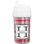 Red & Gray Plaid Toddler Sippy Cup (Personalized)