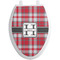 Red & Gray Plaid Toilet Seat Decal (Personalized)
