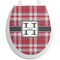 Red & Gray Plaid Toilet Seat Decal (Personalized)