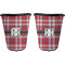 Red & Gray Plaid Trash Can Black - Front and Back - Apvl